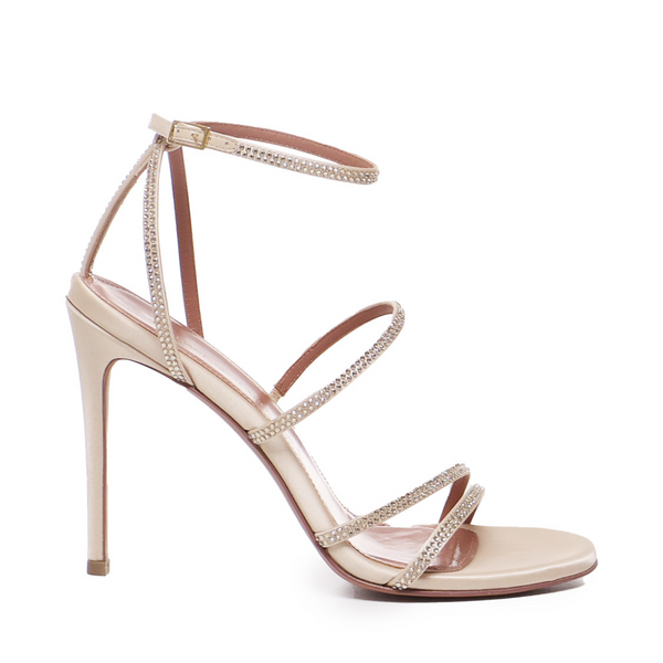 Mary Sandals | Satin | Platinum