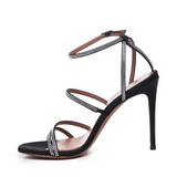 Mary Sandals | Satin | Black