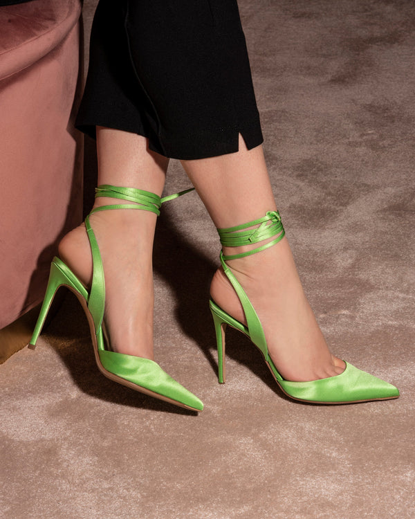 Noemi | Slingback | Décolleté | Raso Verde