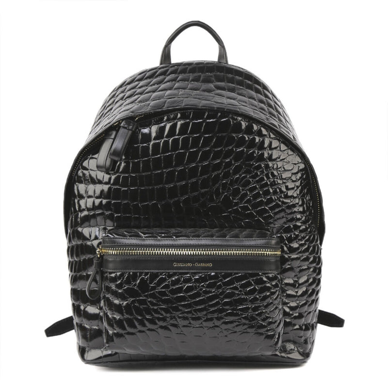 Falcon Backpack Crocodile Effect Embossed Leather