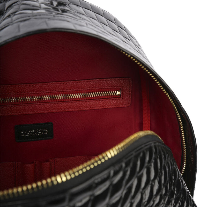 Falcon Backpack | Crocodile-Effect Embossed Leather